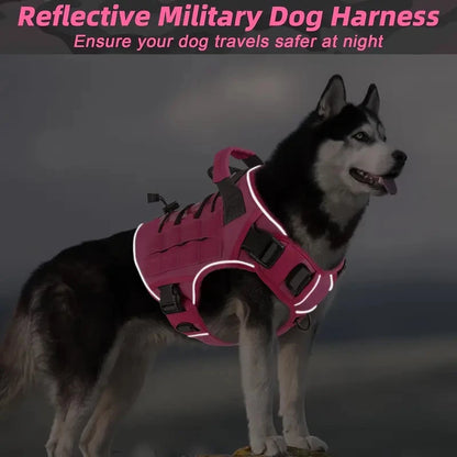 Adjustable No-Pull Tactical Dog Harness with Handle for Large Dogs