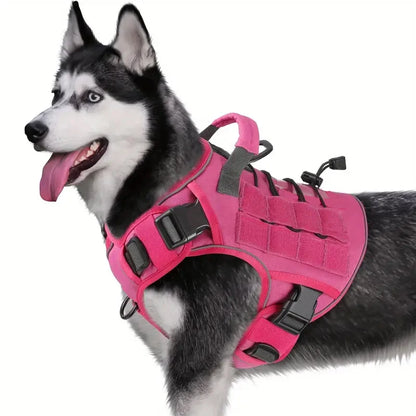 Adjustable No-Pull Tactical Dog Harness with Handle for Large Dogs