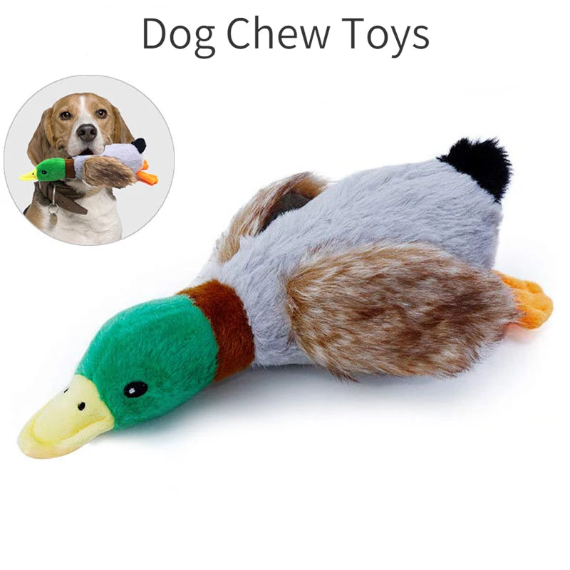 Plush Duck Squeaky Dog Chew Toy with Rope for Teeth Cleaning