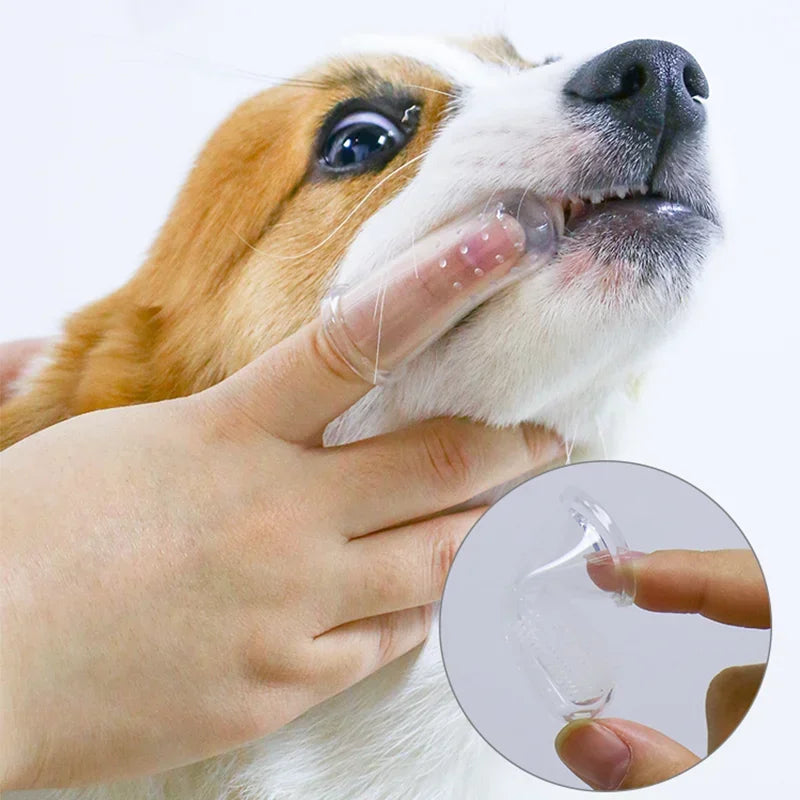 Super Soft Silicone Pet Finger Toothbrush for Dogs & Cats Teeth Care