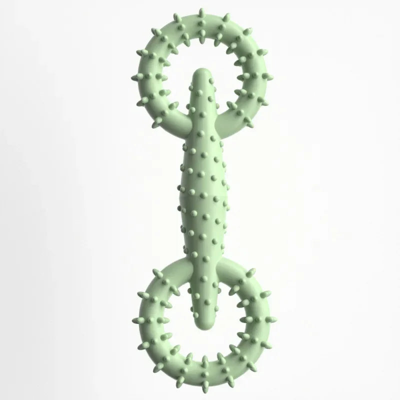 TPR Double Ring Dog Chew Toy for Teeth Cleaning Bite Resistant