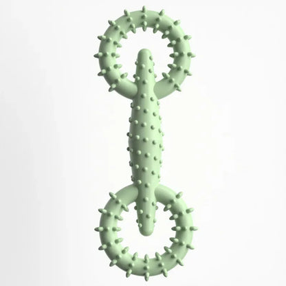 TPR Double Ring Dog Chew Toy for Teeth Cleaning Bite Resistant