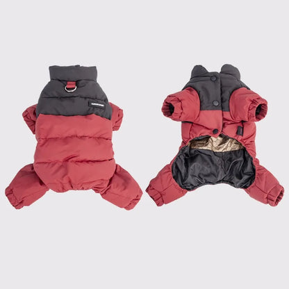 Waterproof Four-Leg Dog Winter Jacket – Warm Jumpsuit for Small & Medium Dogs