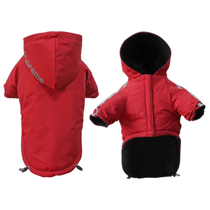Waterproof Warm Hooded Dog Coat Reflective Winter Jacket for Small Dogs & Cats