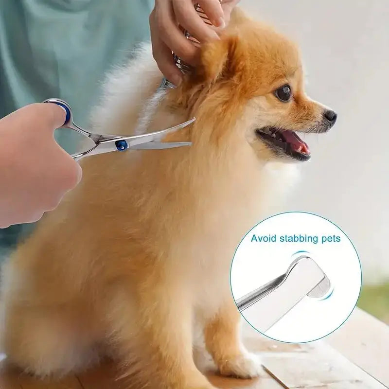 4‑Pack Pet Grooming Scissors Stainless Steel Safe Round Head for Dogs & Cats