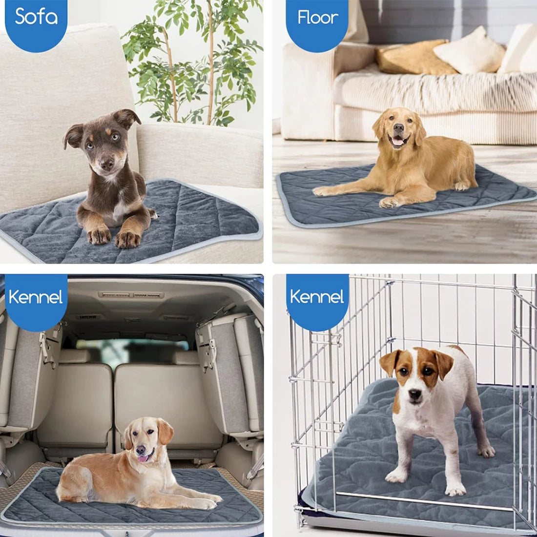 Self Heating Thermal Pet Pad Washable Anti-Slip Dog & Cat Crate Mat
