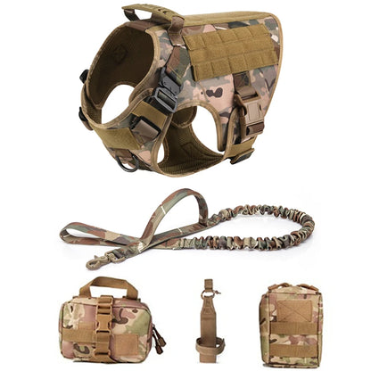 Tactical Dog Harness & Leash Set for German Shepherd, Retriever & All Breeds