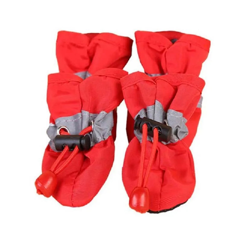 4‑Pack Anti‑Slip Waterproof Dog & Cat Snow Shoes Thick Warm Booties