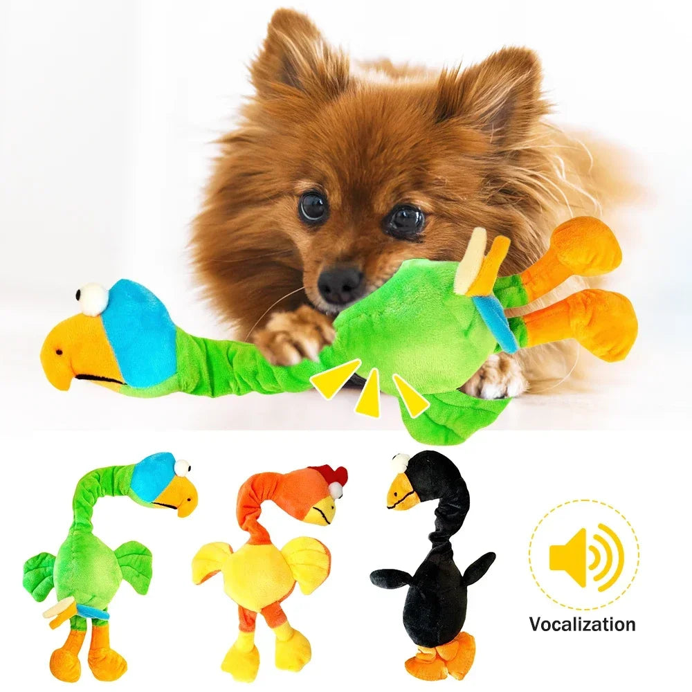 Squeaky Screaming Chicken Dog Chew Toy Bite Resistant Interactive