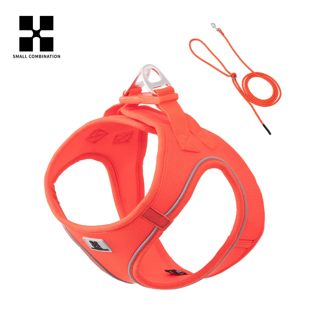 Adjustable Reflective Dog Harness & Leash Set for Small to Medium Dogs