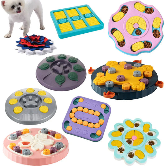 Interactive Slow Feeder Puzzle Bowl for Dogs & Cats IQ Food Dispenser
