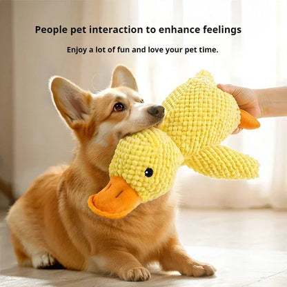 Plush Calming Duck Dog Toy Durable Squeaky Chew for Puppies & Dogs