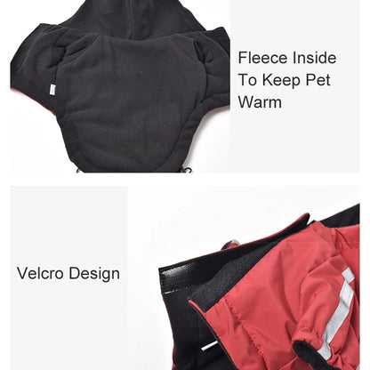 Waterproof Warm Hooded Dog Coat Reflective Winter Jacket for Small Dogs & Cats