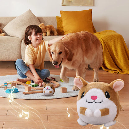 Self-Moving Plush Bouncing Dog Toy Squeaky Interactive Bite-Resistant