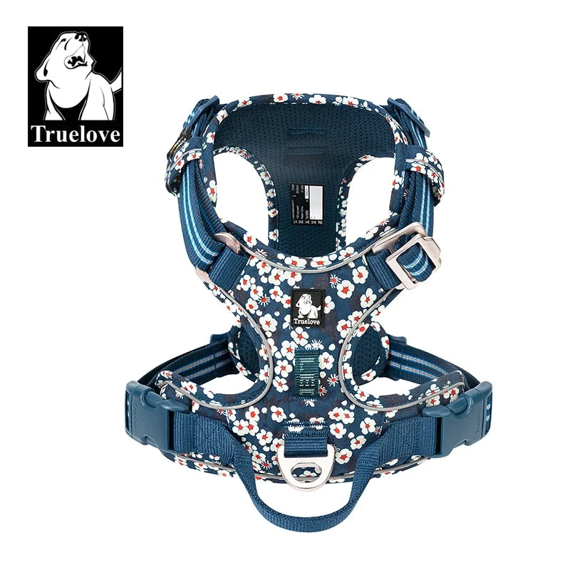 TRUE LOVE No Pull Reflective Nylon Dog Harness Adjustable Comfortable