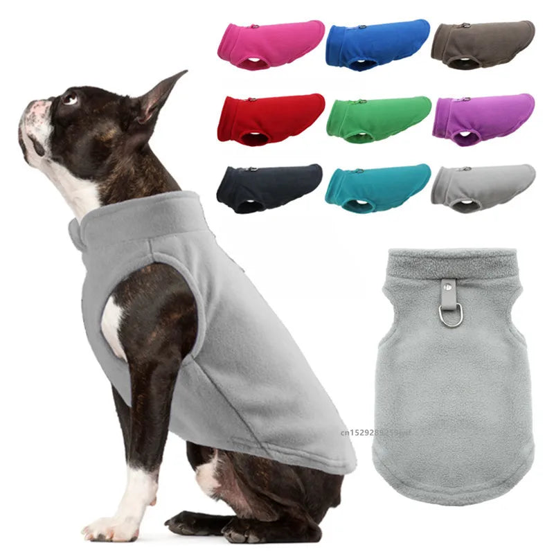 Winter Warm Dog Jacket Vest with D‑Ring for Small Dogs & Cats