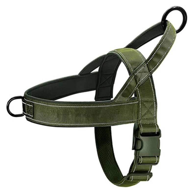 Tactical Anti-Pull Dog Harness 1000D Nylon with Handle & Reflective