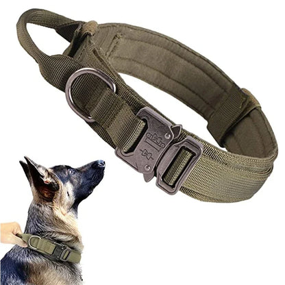 Durable Tactical Dog Collar Leash Set Adjustable Military Pet
