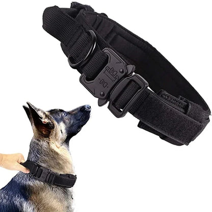 Durable Tactical Dog Collar Leash Set Adjustable Military Pet