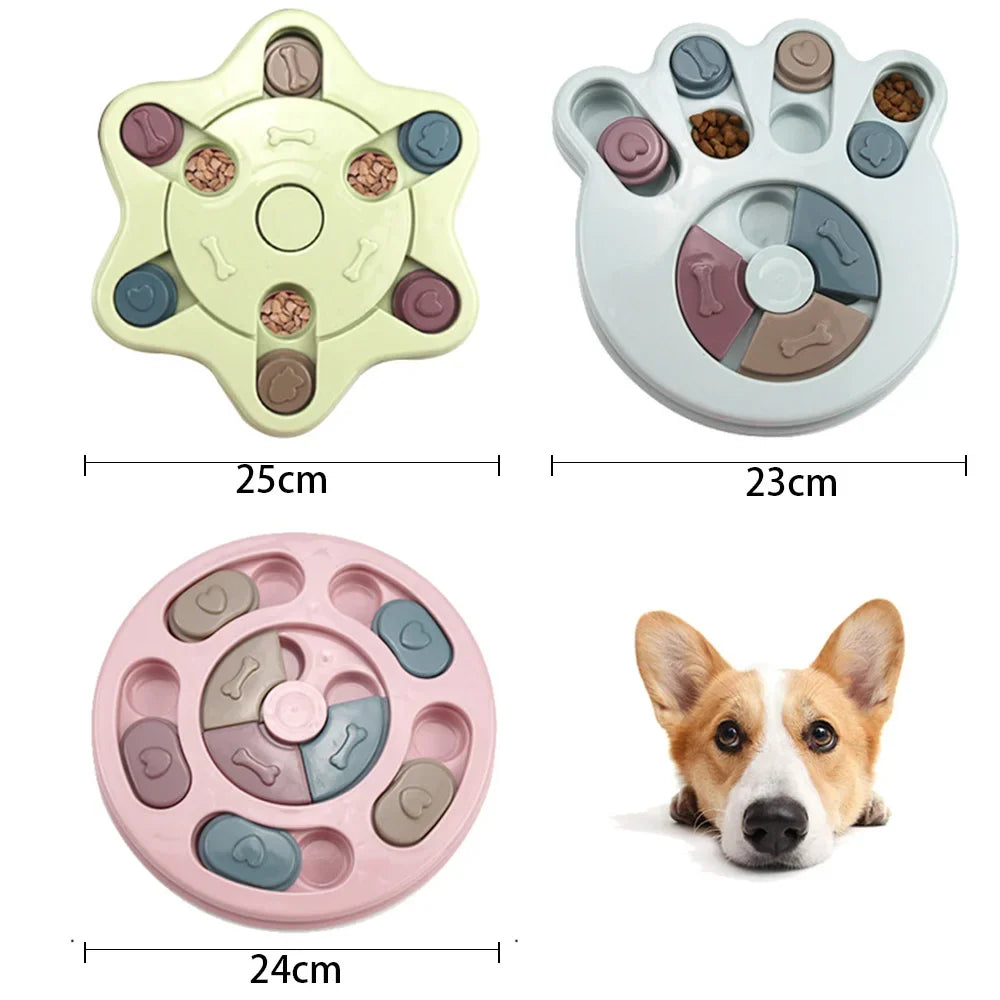 Interactive Slow Feeder Puzzle Bowl for Dogs & Cats IQ Food Dispenser