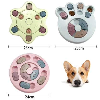 Interactive Slow Feeder Puzzle Bowl for Dogs & Cats IQ Food Dispenser