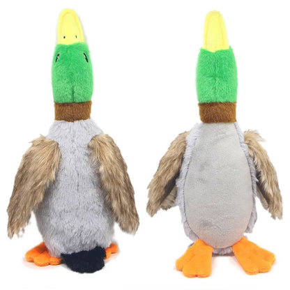 Plush Duck Squeaky Dog Chew Toy with Rope for Teeth Cleaning