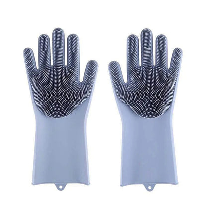 Silicone Pet Grooming & Hair Removal Cleaning Gloves for Dogs & Cats