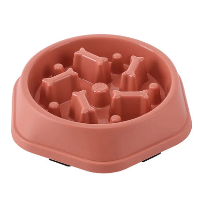 Non‑Slip Slow Feed Pet Bowl Anti‑Choke Healthy Eating for Cats & Dogs