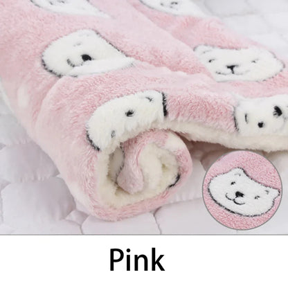 Flannel Pet Sleeping Mat Non-Slip Dog Bed Cat Blanket Winter