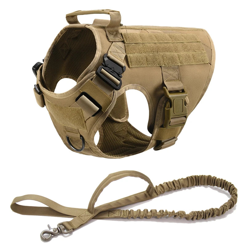 Tactical Dog Harness & Leash Set for German Shepherd, Retriever & All Breeds
