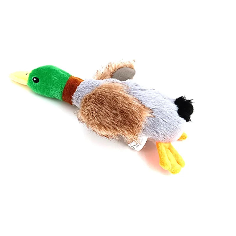 Plush Duck Squeaky Dog Chew Toy with Rope for Teeth Cleaning