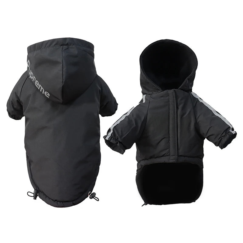 Waterproof Warm Hooded Dog Coat Reflective Winter Jacket for Small Dogs & Cats