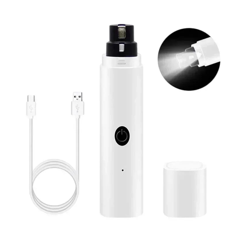 Electric Rechargeable Dog Nail Clippers with LED Light Quiet Grooming