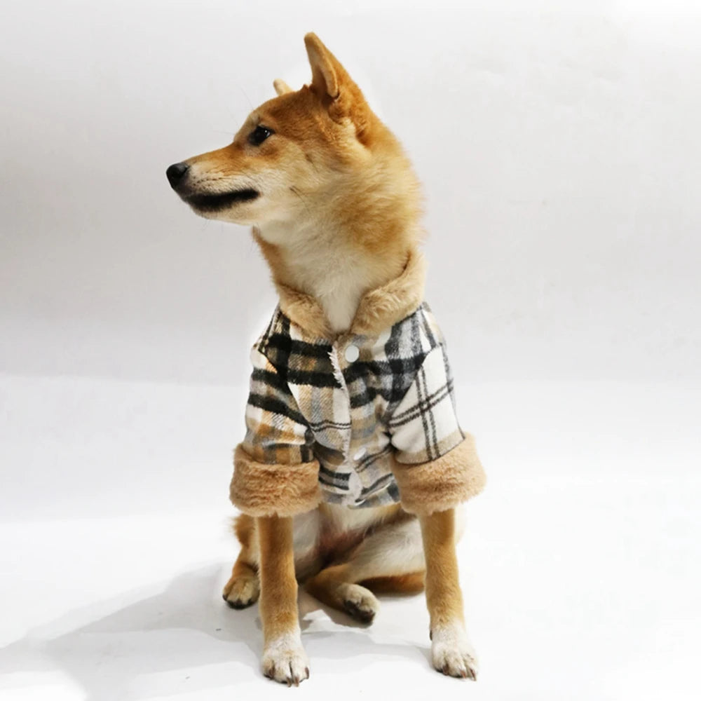 Warm Winter Pet Jacket with Fur Collar for Small Dogs & Cats