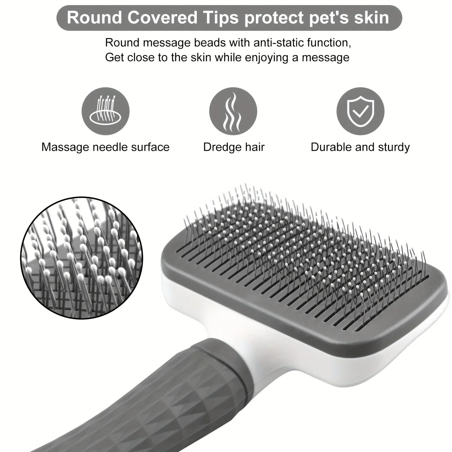 Self-Cleaning Pet Grooming Brush Slicker Comb for Dogs & Cats