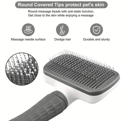 Self-Cleaning Pet Grooming Brush Slicker Comb for Dogs & Cats