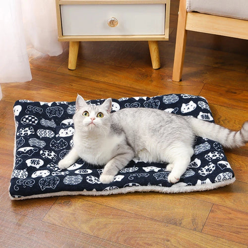 Breathable Thick Flannel Cat Mat Soft Cushion for Small Dogs Winter