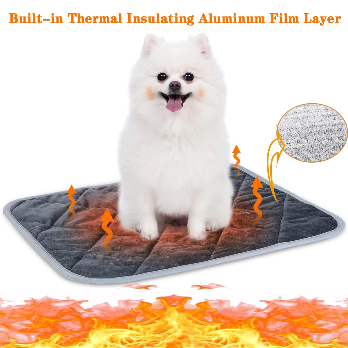 Self Heating Thermal Pet Pad Washable Anti-Slip Dog & Cat Crate Mat