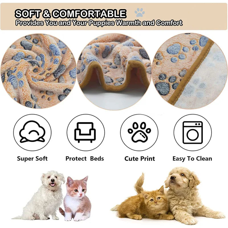 Soft Fluffy Pet Travel Blanket Mat for Cats & Dogs Warm Comfort