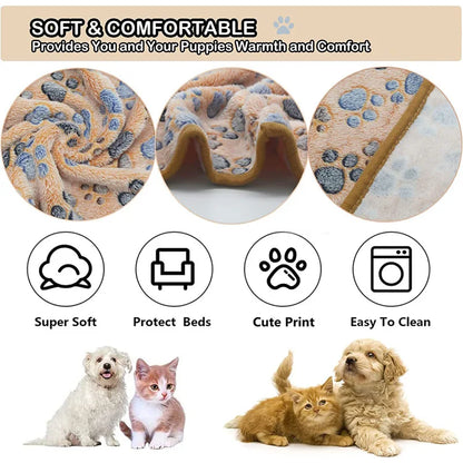 Soft Fluffy Pet Travel Blanket Mat for Cats & Dogs Warm Comfort