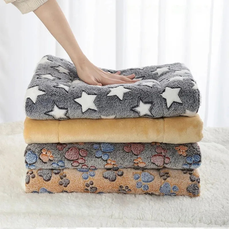 Flannel Pet Sleeping Mat Non-Slip Dog Bed Cat Blanket Winter