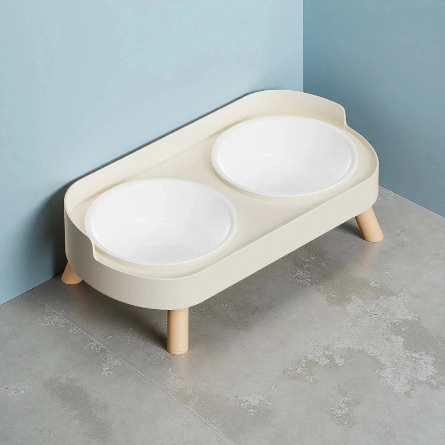 Elevated Pet Feeder with Dual Stainless Steel Bowls and Neck Support