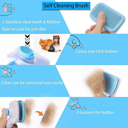 Dog & Cat Hair Remover Brush Grooming Comb for Long Hair Pets