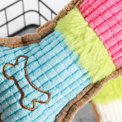 1PC Dog Squeaky Toys, Bones Plush Dogs