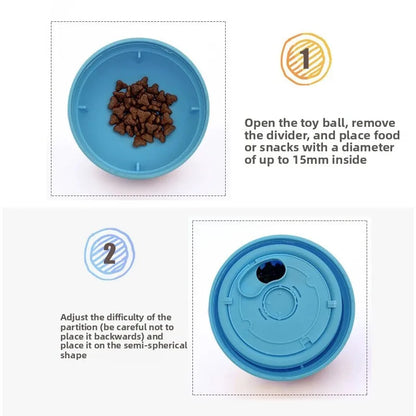 Interactive Dog Treat Ball Dispenser Slow Feeder Bite Resistant PP Toy