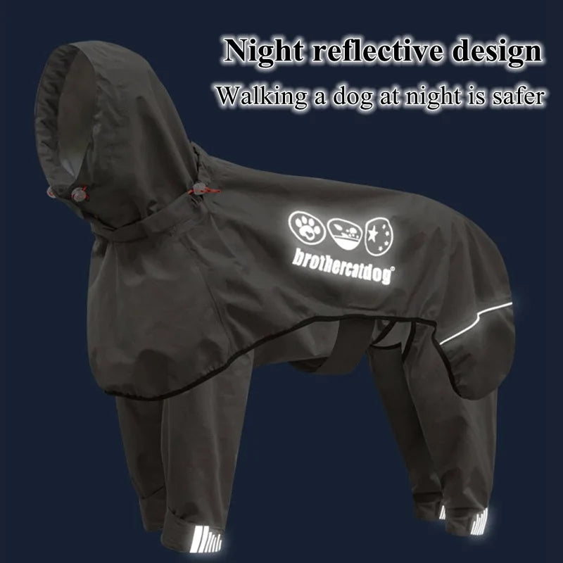 High-Quality Dog Clothes Pet Raincoat Snowsuit Waterproof Windproof Dog Coat