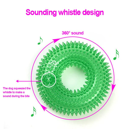 TPR Squeaky Thorn Chew Toy for Dogs Bite-Resistant Teeth Cleaning