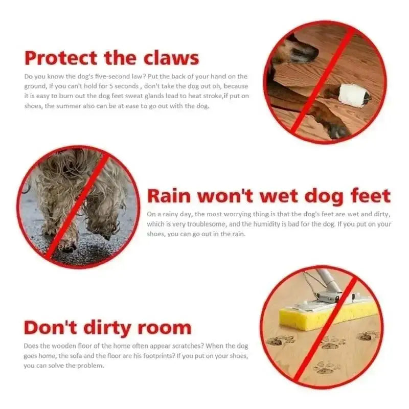 4‑Pack Waterproof Anti‑Slip Dog & Cat Shoes Rain Snow Booties