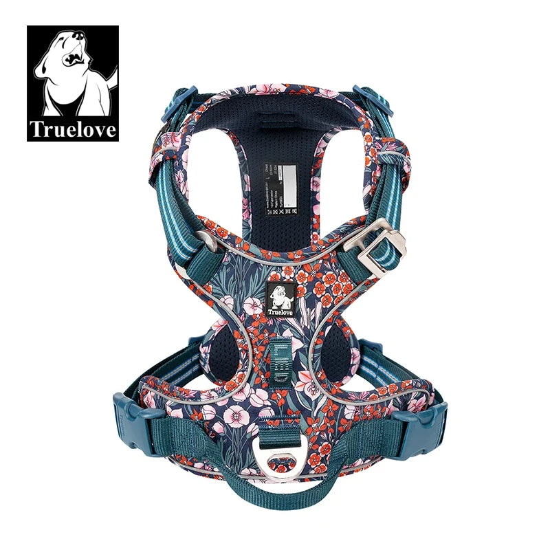 TRUE LOVE No Pull Reflective Nylon Dog Harness Adjustable Comfortable