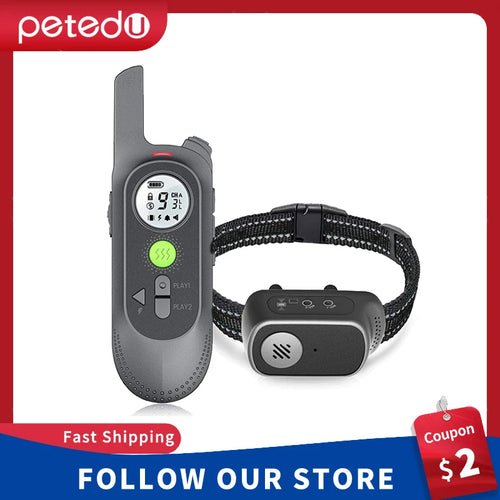 Waterproof Remote Dog Training Collar Vibration & Shock for Large Dogs